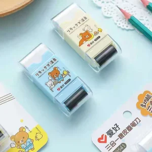 1 lytwtw"s Cute Pencil Sharpener Bear Eraser Creative Roll  School Gifts